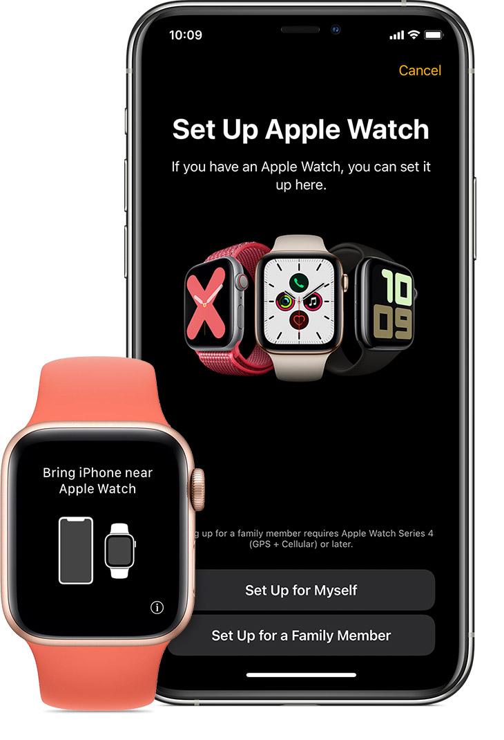 watchos7 series6 iphone11 pro setup for self family member